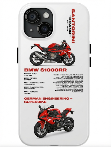 (KIRMIZI) BMW 'S1000RR' BEYAZ KILIF