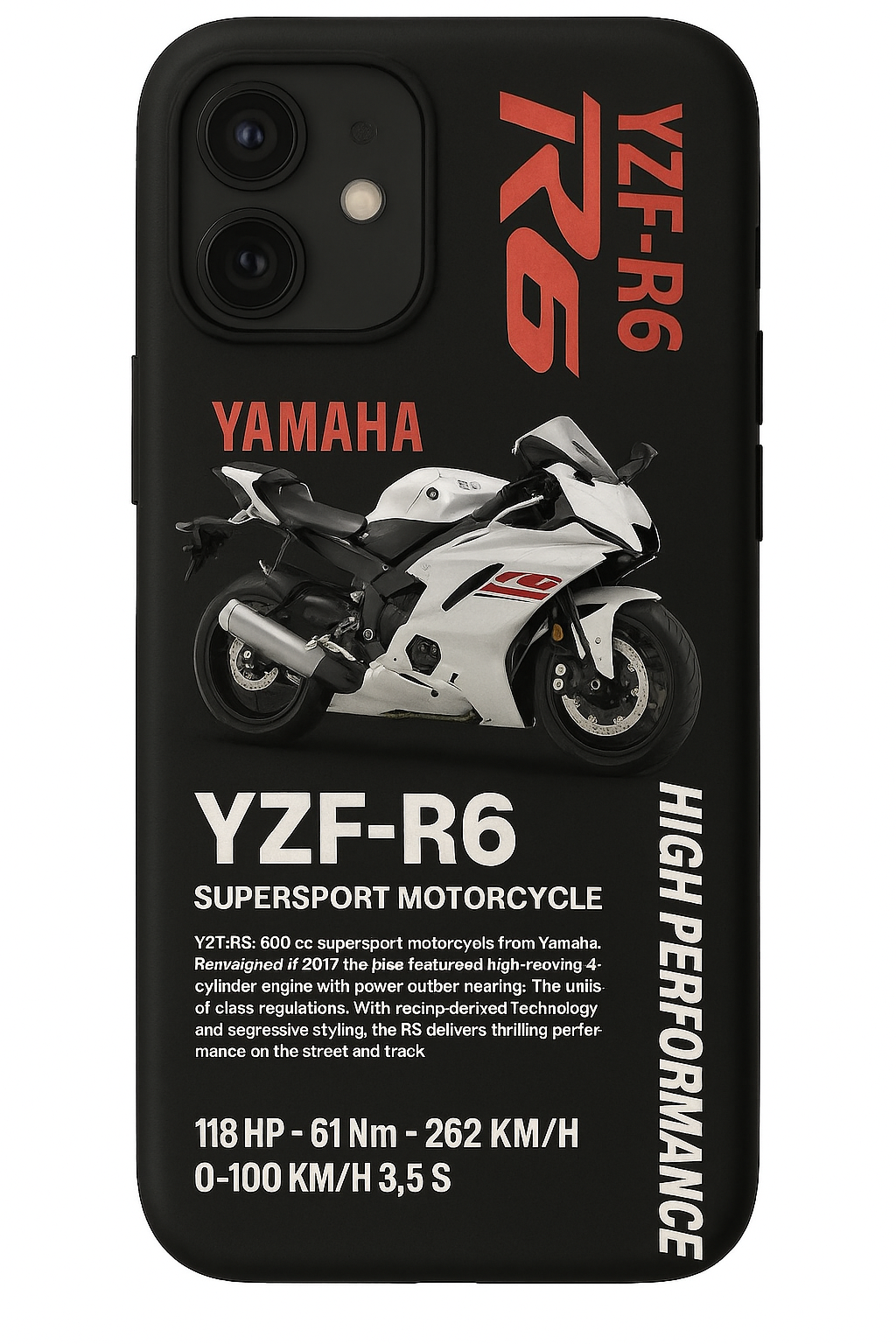 YAMAHA 'R6 KIRLANGIÇ' SİYAH KILIF